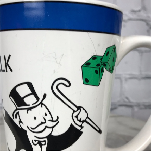 Monopoly 1999 Vintage Hasbro Mr. Monopoly Boardwalk Ceramic Coffee Mug - Picture 9 of 11
